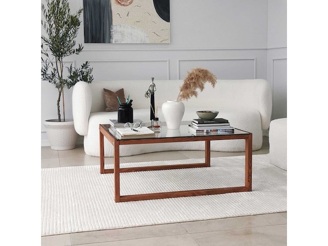 Via salontafel | gehard glas | houten - afbeelding 3 van  9