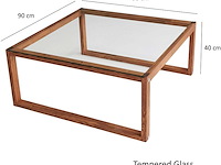 Via salontafel | gehard glas | houten - afbeelding 2 van  9