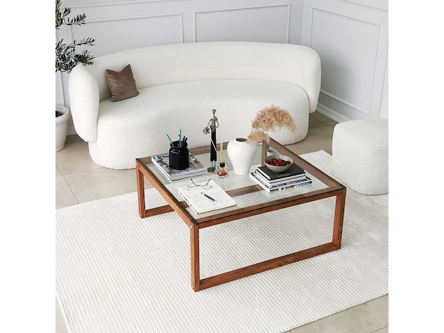 Via salontafel | gehard glas | houten - afbeelding 6 van  9