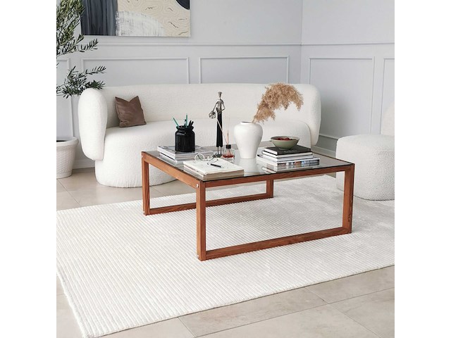 Via salontafel | gehard glas | houten - afbeelding 7 van  9