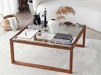 Via salontafel | gehard glas | houten - afbeelding 8 van  9