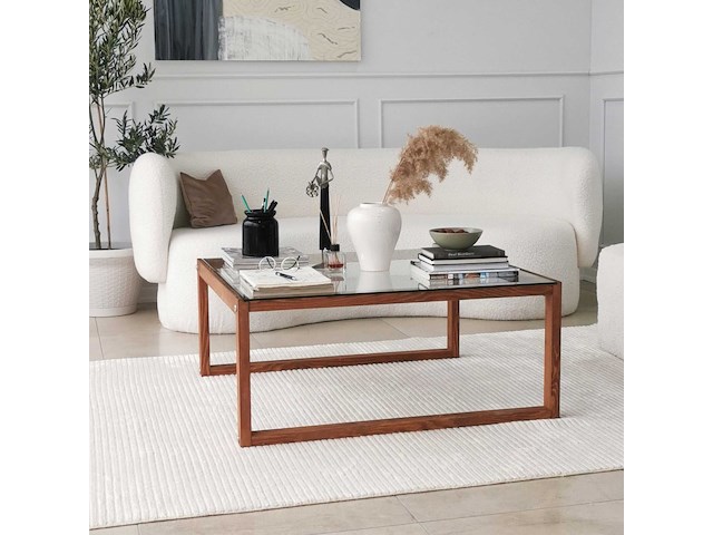 Via salontafel | gehard glas | houten - afbeelding 9 van  9