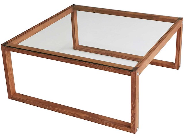 Via salontafel | gehard glas | houten - afbeelding 1 van  9