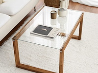 Via salontafel | gehard glas | houten - afbeelding 1 van  8
