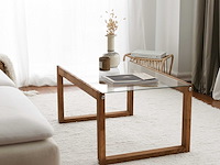 Via salontafel | gehard glas | houten - afbeelding 3 van  8