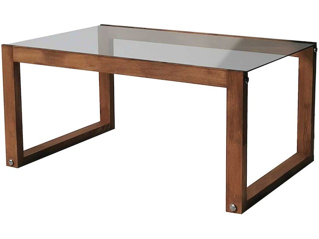 Via salontafel | gehard glas | houten - afbeelding 7 van  8