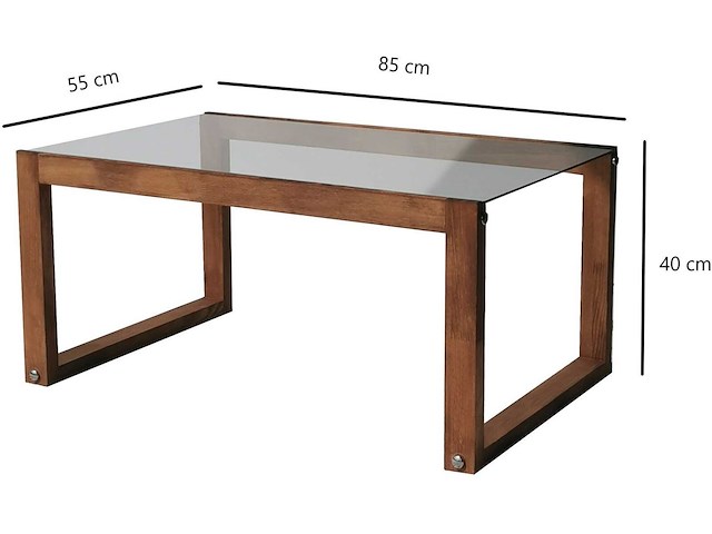 Via salontafel | gehard glas | houten - afbeelding 8 van  8