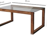 Via salontafel | gehard glas | houten - afbeelding 8 van  8
