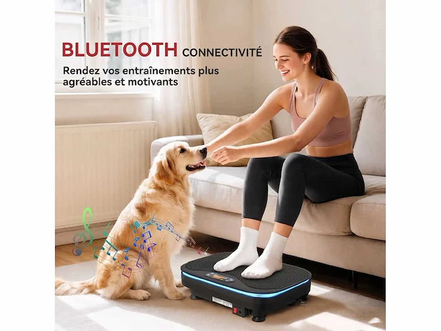 Vibrerend platform met verlichting, bluetooth, 3 programma's, 99 snelheden, afstandsbediening, led-scherm, 47x32x12cm - afbeelding 5 van  5