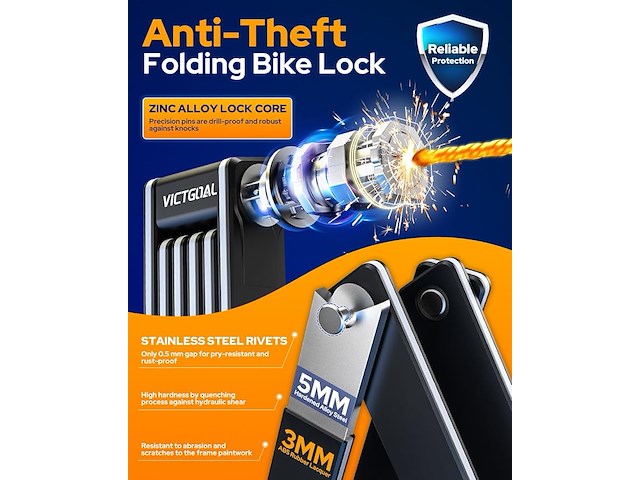 Victgoal vouwfietsslot met verborgen houder - afbeelding 2 van  5