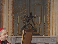 Victor marais-milton (1872-1948), a cardinal, enjoying a piece of art, oil on canvas 46 x 37.5 cm. (18.10 x 14.75 in.), frame: 71 x 62 cm. (27.94 x 24.41 in.) - afbeelding 6 van  6