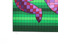 Victor vasarely - tennis player - kleurenzeefdruk - afbeelding 4 van  4
