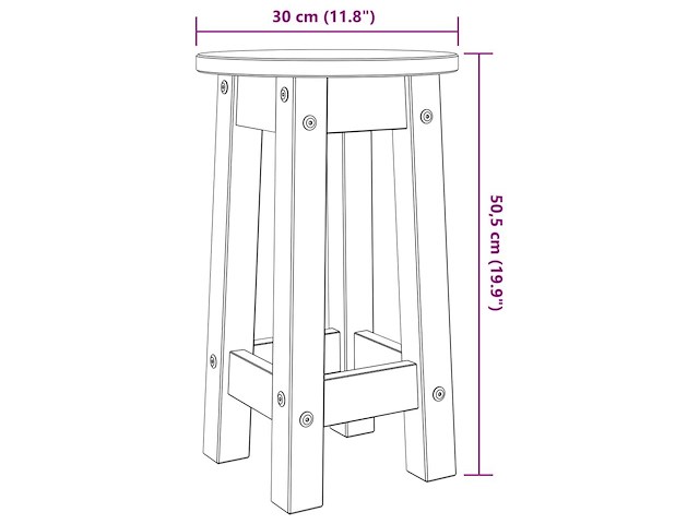 Vidaxl barkrukken (2 stuks) - afbeelding 3 van  3