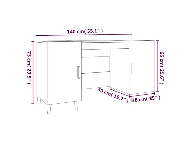 Vidaxl bureau - afbeelding 3 van  3