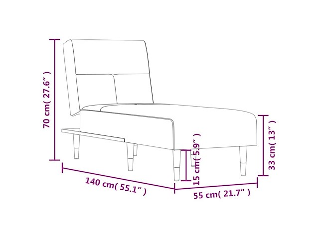 Vidaxl chaise longue - afbeelding 5 van  5