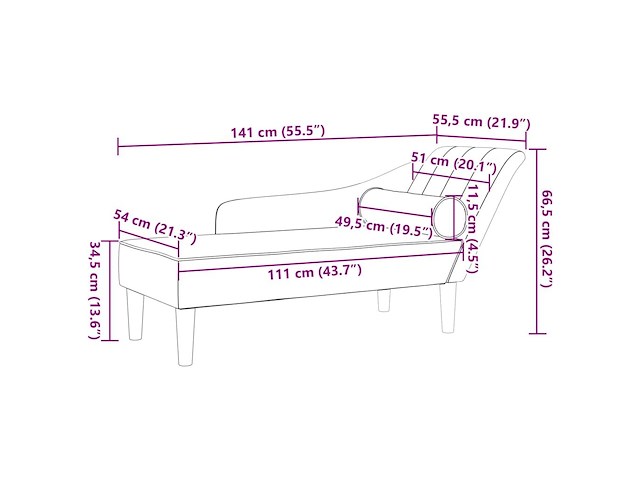 Vidaxl chaise longue - afbeelding 4 van  4