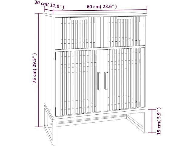 Vidaxl dressoir (60 x 30 x 75 cm) - afbeelding 4 van  5