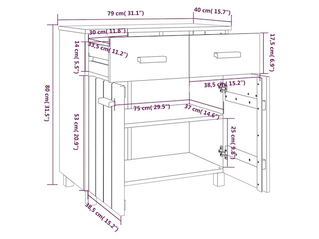 Vidaxl dressoir - afbeelding 4 van  4