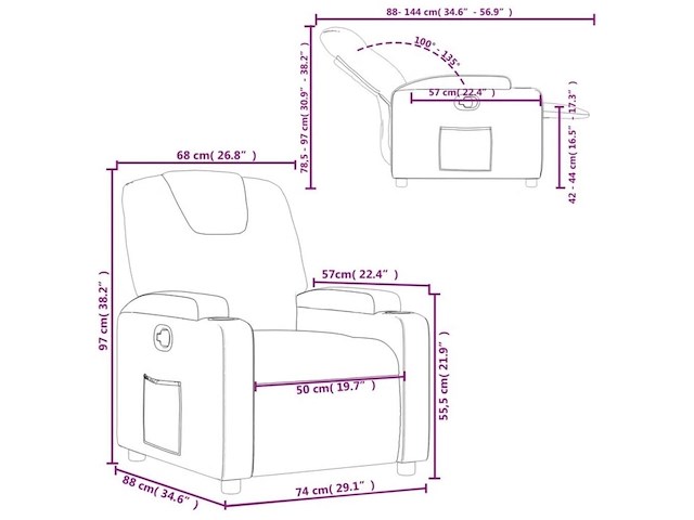 Vidaxl fauteuil - afbeelding 2 van  5