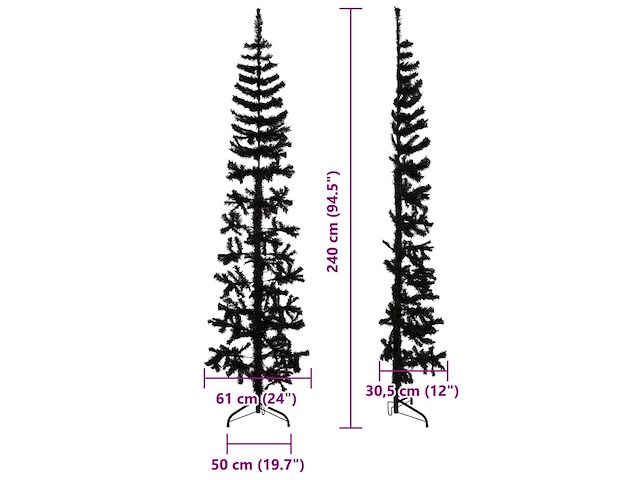 Vidaxl halve kunstkerstboom (240cm) - afbeelding 4 van  4
