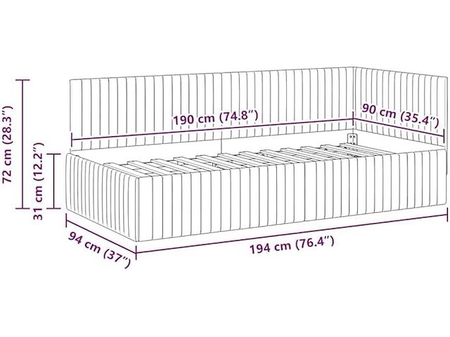 Vidaxl hoekbed - afbeelding 3 van  6