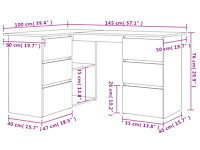 Vidaxl hoekbureau - afbeelding 2 van  4