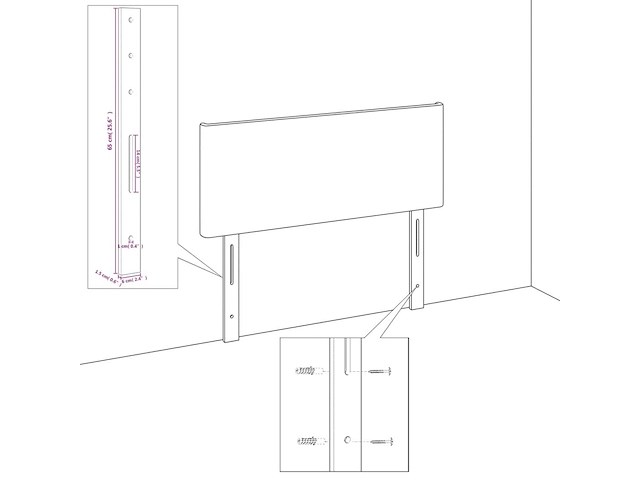 Vidaxl hoofdbord (100 x 5 x 78/88 cm) - afbeelding 3 van  4