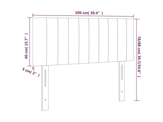 Vidaxl hoofdbord (100 x 5 x 78/88 cm) - afbeelding 4 van  4