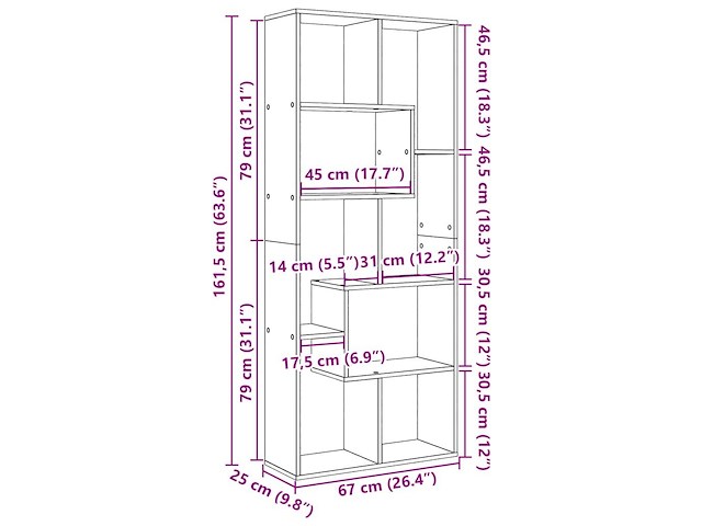 Vidaxl kamerscherm / boekenkast - afbeelding 2 van  4