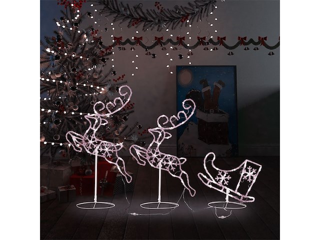 Vidaxl kerstdecoratie rendieren en slee - afbeelding 1 van  5