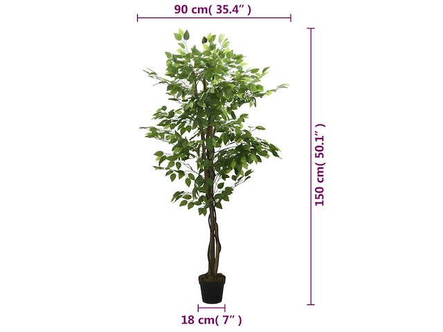 Vidaxl kunstboom ficus (150 cm) - afbeelding 3 van  3