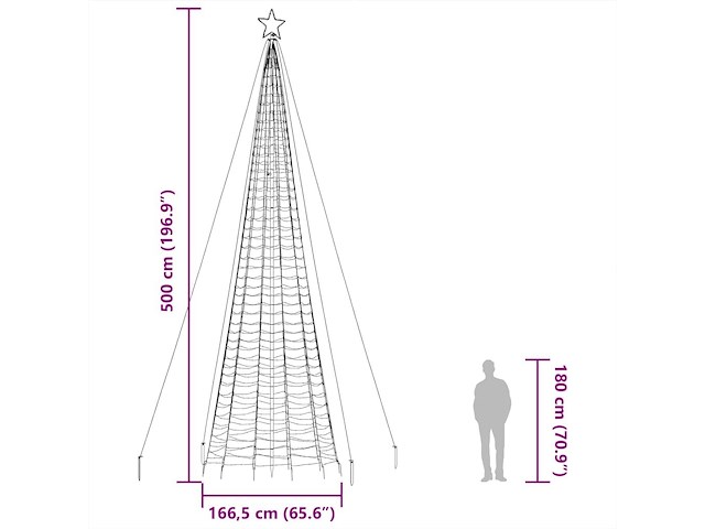 Vidaxl led-kerstboom (5m) - afbeelding 3 van  4
