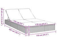Vidaxl ligbed 2-persoons - afbeelding 2 van  4