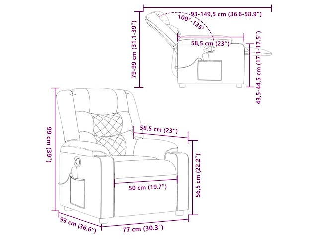 Vidaxl massagestoel - afbeelding 2 van  5