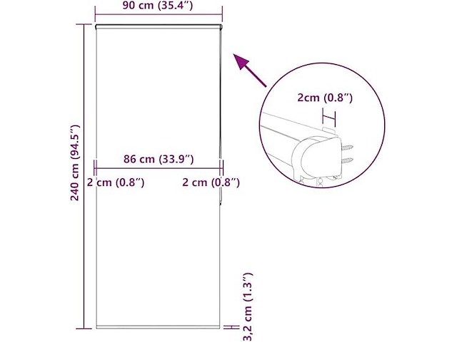 Vidaxl rolgordijn - afbeelding 4 van  5