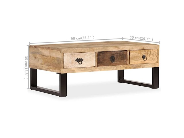 Vidaxl salontafel met 3 lades - afbeelding 3 van  10