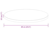 Vidaxl tafelblad (ø 60 x 2,5 cm) - afbeelding 4 van  4