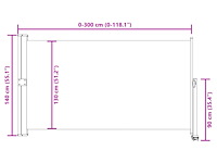 Vidaxl tuinscherm uittrekbaar (140 x 300 cm) - afbeelding 2 van  4