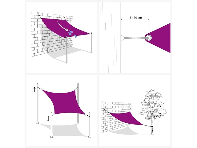 Vidaxl zonnezeil (2 x 3 m) - afbeelding 3 van  5