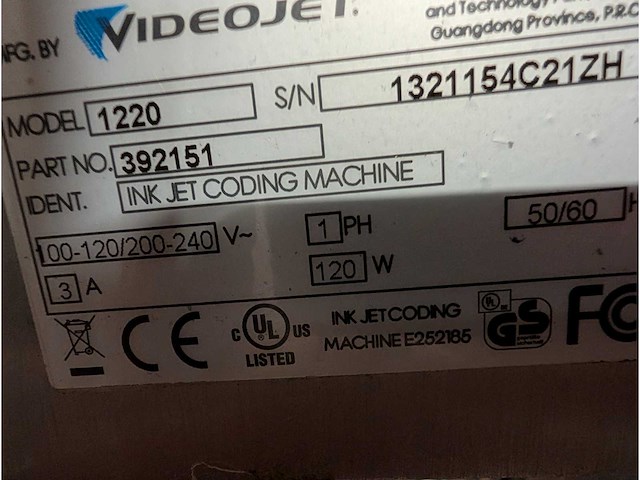 Videojet - 1220 - labellers and coders - - afbeelding 6 van  9