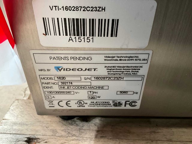 Videojet 1620 inktjetprinter (2x) - afbeelding 3 van  11