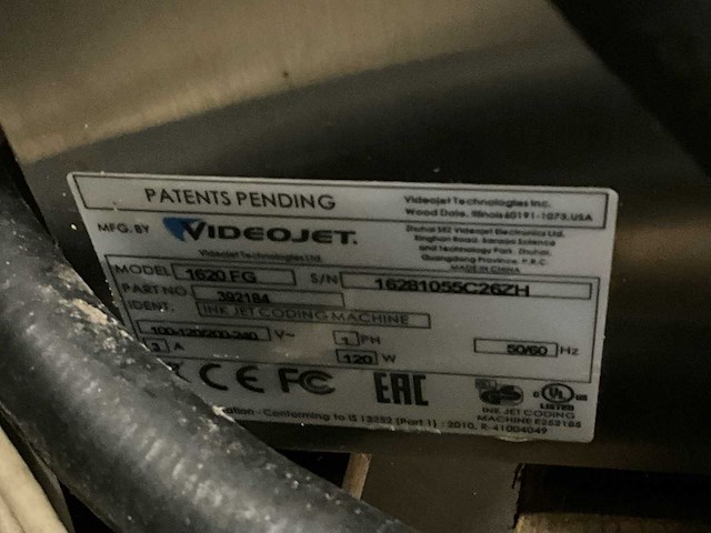 Videojet 1620fg inktjetprinter (4x) - afbeelding 9 van  9