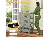 Vier verdiepingen houten hamsterkooi met hutten - afbeelding 4 van  4
