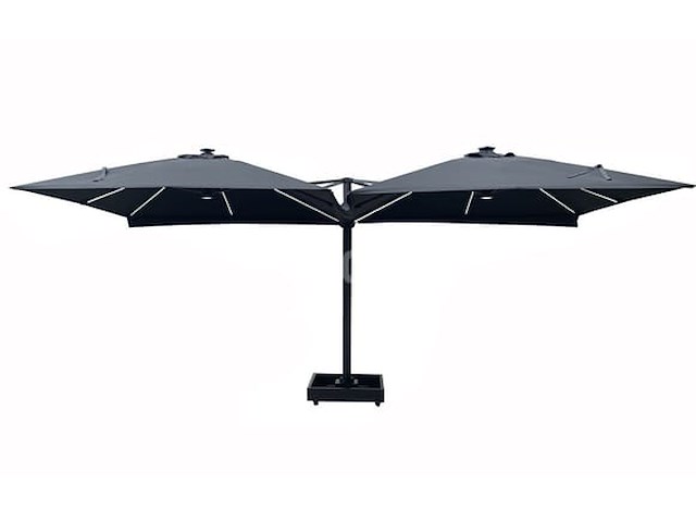 Vierdubbele hangende parasol donkergrijs (4 * 300x300cm) - afbeelding 3 van  10
