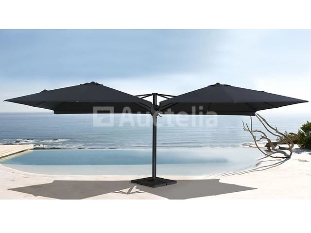 Vierdubbele hangende parasol donkergrijs (4 * 300x300cm) - afbeelding 3 van  10