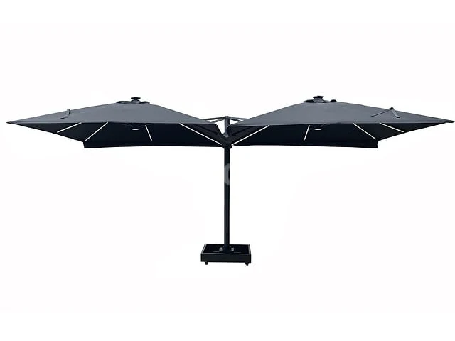 Vierdubbele hangende parasol donkergrijs (4 * 300x300cm) - afbeelding 4 van  10