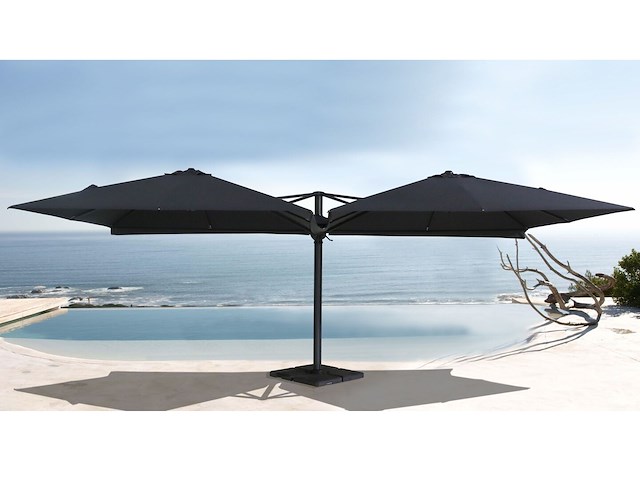 Vierdubbele hangende parasol donkergrijs (4 * 300x300cm) - afbeelding 6 van  10