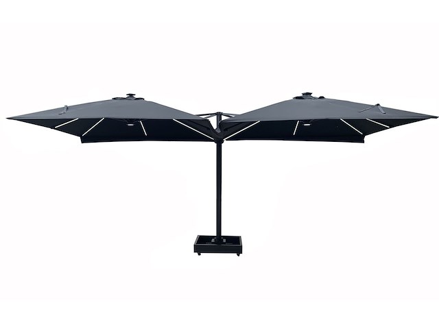 Vierdubbele hangende parasol donkergrijs (4 * 300x300cm) - afbeelding 7 van  10