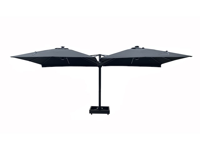 Vierdubbele hangende parasol donkergrijs (4 * 300x300cm) - afbeelding 3 van  10