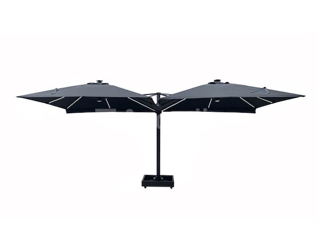Vierdubbele hangende parasol taupe (4 * 300x300cm) - afbeelding 2 van  10